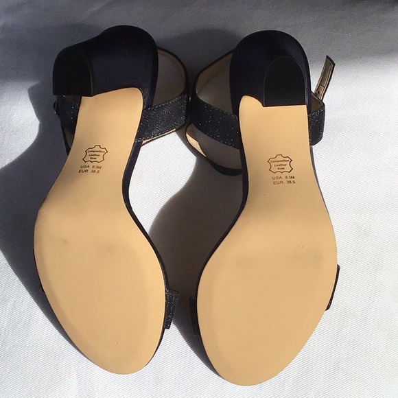 Nina, Scout - delicate T strap shimmer navy heels - Picture 4 of 6